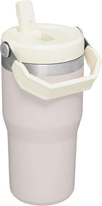Stanley IceFlow Stainless Steel Tumbler with Straw - Vacuum Insulated Water Bottle for Home, Office or Car Reusable Cup Leak Resistant Flip Cold 12 Hours Iced 2 Days (Rose Quartz)