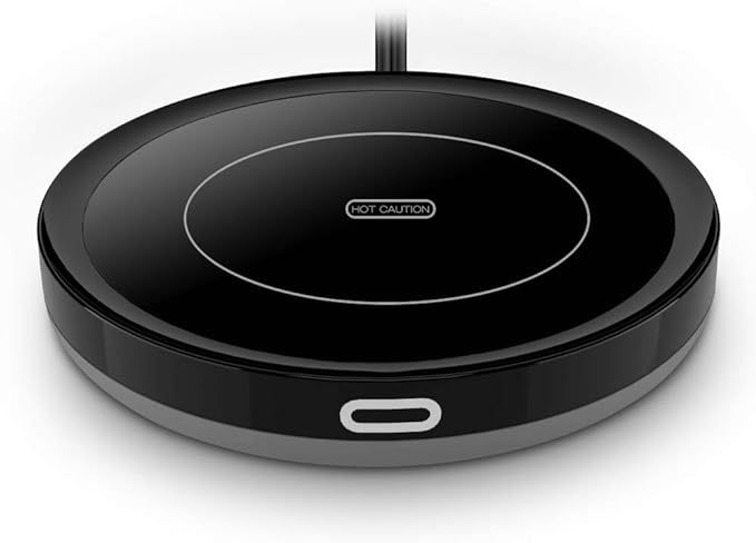 Smart Coffee Warmer, BESTINNKITS Auto On/Off Gravity-Induction Mug Warmer for Office Desk Use, Candle Wax Cup Warmer Heating Plate (Up to 131F/55C) (Black)