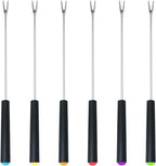 6 Pcs Fondue Forks With Handle,Fruit Fork Set,Color Fondue Sticks Set For Grill Cake Chocolate Meat Fruits Cheese Fountain Roast Marshmallows Dessert