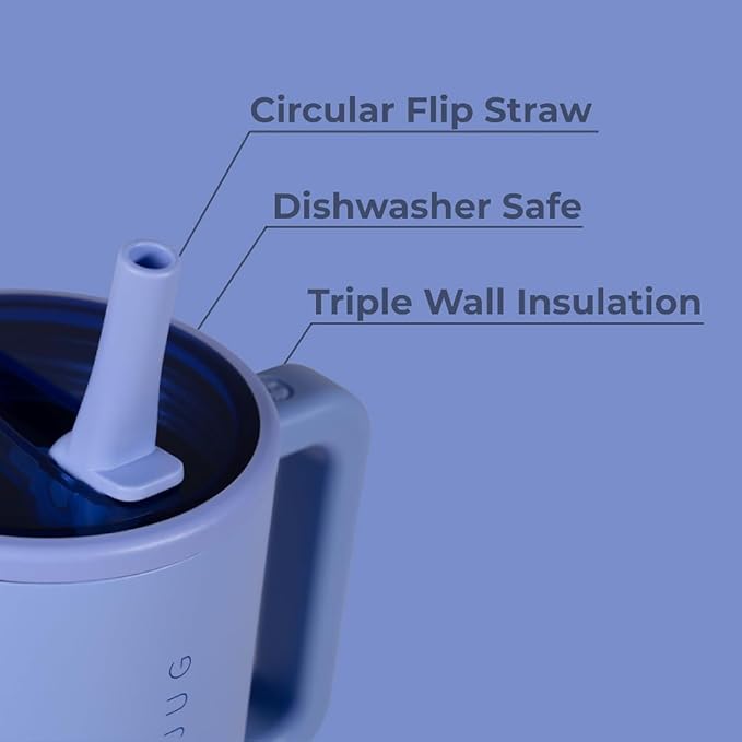 HydroJug Traveler - 32 oz Water Bottle with Handle & Flip Straw - Fits in Cup Holder, Leak Resistant Tumbler-Reusable Insulated Stainless Steel & Rubber Base - Gifts for Women & Men, Peri