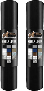 GORILLA GRIP Slip Resistant Drawer and Shelf Liner 2 Pack, Non Adhesive Water Resistant, Easy Clean and Trim, Smooth Surface Liners for Kitchen Cabinet, Shelves, Drawers Pantry, 17.5 IN x 20 FT, Black