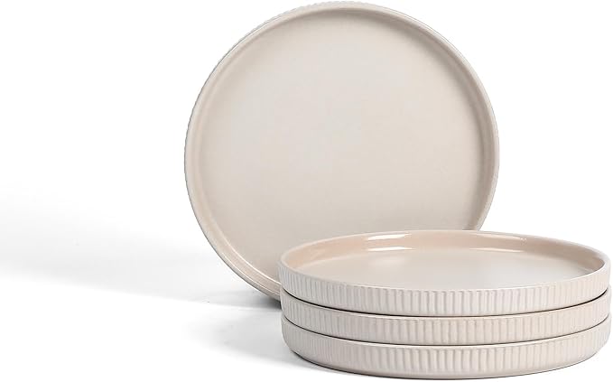 Stone Lain Haven 4-Piece Salad Plate Set Stoneware, Beige