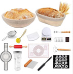 Sourdough Starter Kit with Scale - Sourdough Bread Baking Supplies with Banneton Bread Proofing Basket Set, Bowl Scraper, Silicone Spatula, Baking Mat | Sour Dough Kit & Bread Making Tools by Richni