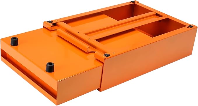 Large Size Espresso Coffee Knock Box Drawer, Stainless Steel Pull-Out Style Coffee Grounds Powder Container Bin for Cafes Restaurant Home Bar, 14.96 x 10.03 x 3.93 inch (Orange)