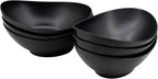 JOYMAY Oval Salad Bowls Set, 34oz Serving Bowls for Kitchen 8.8" Large Bowls for Soup, Oatmeal, Pasta, Snacks, Deep Soup Bowls Set for Salad, Fruit, Vegetable, Ramen, 6PC-Black