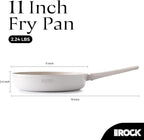 THE ROCK SOHO 11-Inch Ceramic Non Stick Frying Pan – Nothing Sticks, Never Warps, Lasts Longer, Non Toxic Skillet with Heat-Resistant Handle, PTFE PFOA & PFAS Free, Oven & Dishwasher Safe, Cream