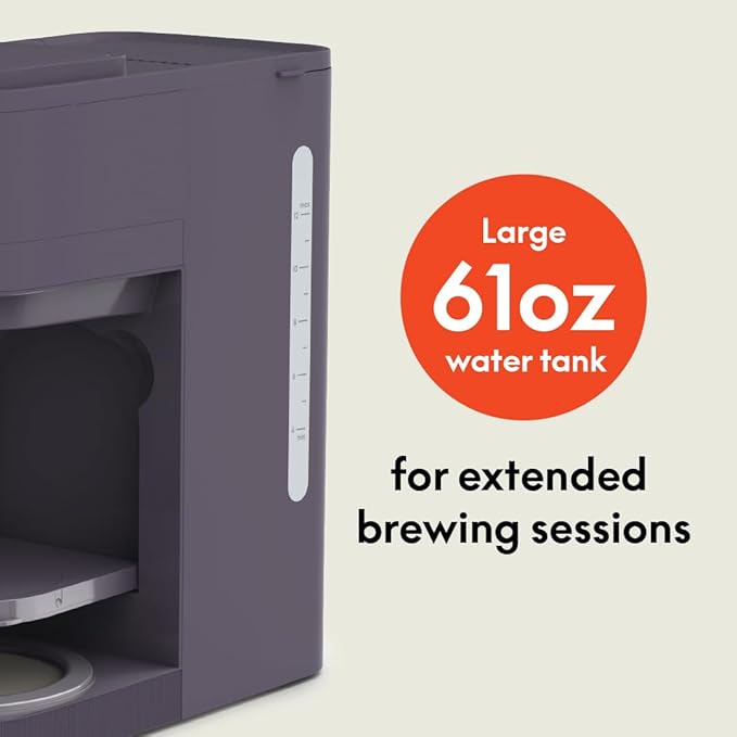 BELLA VersaBrew 2-in1 Coffee Maker, K-Cup compatible, Brew 3 Sizes Carafes & Single Serve Cups, Dishwasher Safe Reusable Filter & Filter Holder, Iced Coffee Function, 60oz Tank, Plum