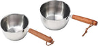 Stainless Steel Butter Melting Pot Multi-Purpose Sauce Pan Mini Milk Warmer with Wooden Handle for Induction Gas Electric Stove Compatible Kitchen Tool(500ml)