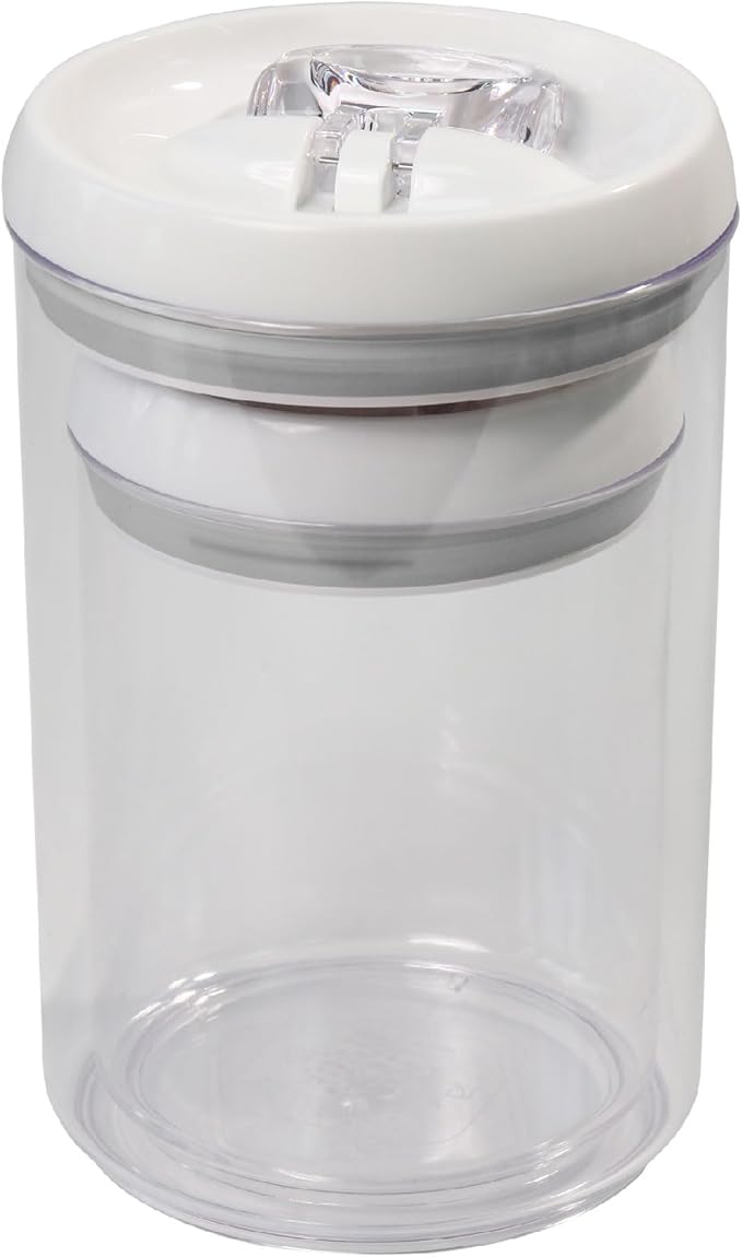 Felli Flip Tite Storage Container with Lid 6" ROUND Airtight Ring Lock Top, Plastic Canister Jar for Flour Sugar Rice Protein Powder Coffee Cracker Kitchen Pantry Organizer (1, 6" Round Nest-M 2pk)