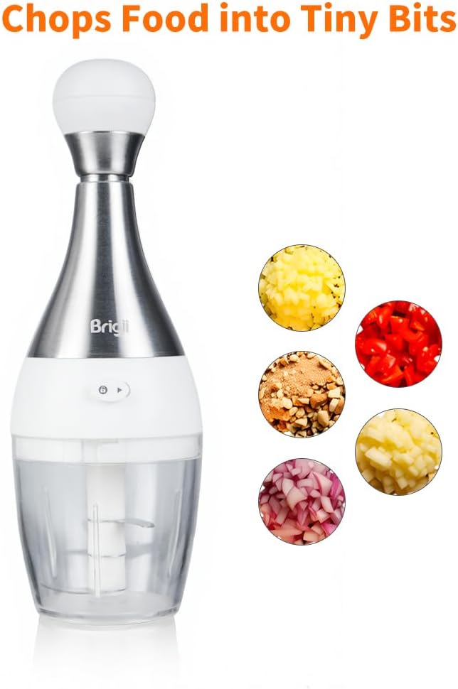 Brigii Garlic Press,Onion vegetable chopper,Food Chopper,Garlic Mincer, for Ginger, Chili, Nuts - Chop into Minced, Dishwasher Safe