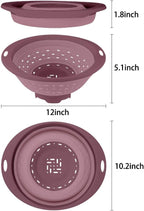 QiMH Collapsible Colander and Strainer, 5 Quart(1.25 gal) BPA Free & Dishwasher-safe Silicone Foldable Strainer, Heavey Duty Kitchen Drainer Basket for Pasta, Veggies and Fruits