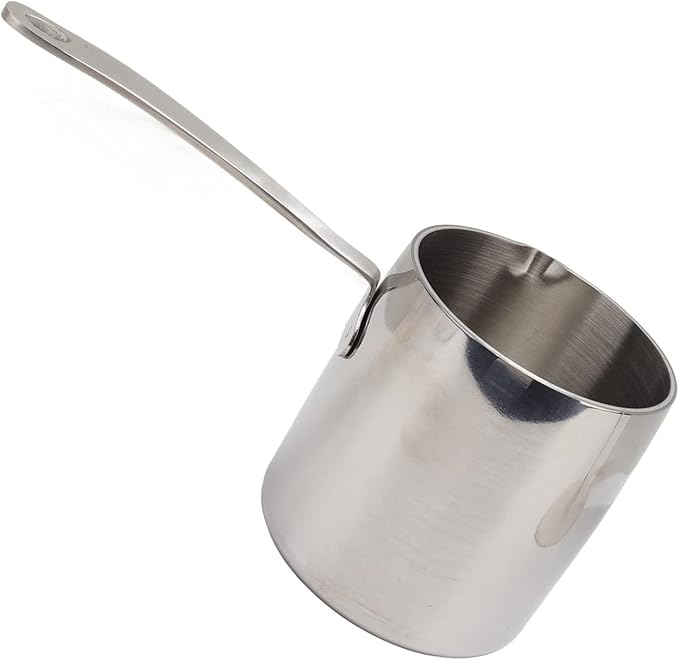 Butter Warmer Pot Quick Heat Conduction Three Layer Stainless Steel Butter Warmer with Accurate Scale Holes (450ML)