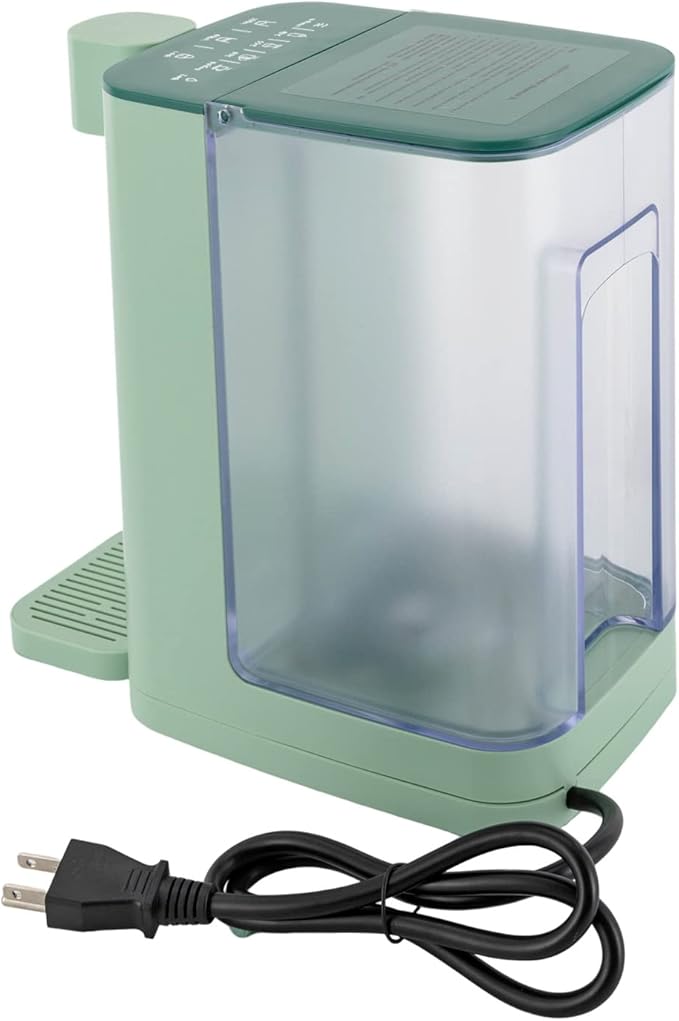 Instant Hot Water Dispenser, 1600W 110V 3L Electric Tea Kettle Large Water Boiler Maker Countertop Water System Dispenser Adjustable 5 Temperatures &2 Water Outputs for Homes Offices Schools (Green)