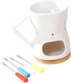 Fenteer Chocolate Fondue Pot Cheese Melting Insulated Pot Butter Heater with Forks for Dinner Party Engagement