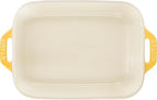 STAUB Ceramic Rectangular Baking Dish Set, Casserole Dish, 2-Piece, Citron