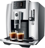 Jura E8 Automatic Coffee Machine with 17 Programmed Specialties, 2.8-Inch Display, and Professional Aroma Grinder (Chrome, Renewed)