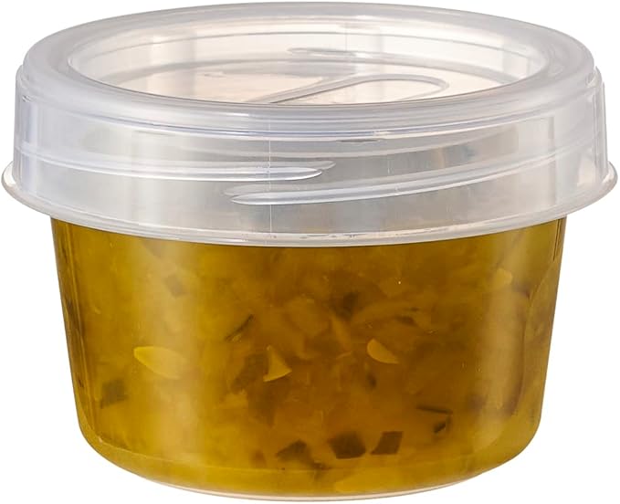 PLASTICPRO 12 Pack Twist Cap Food Storage Containers with Clear Screw on Lid- 4 oz Reusable Meal Prep Containers - Small Freezer Containers Microwave Safe Clear Plastic Food Storage