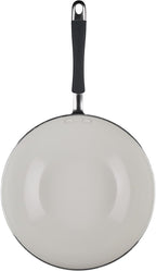 Rachael Ray Cucina Ceramic Nonstick Stir Fry Pan and Lid, 11 Inch Non Stick Wok Pan, Dishwasher Safe - Peppercorn
