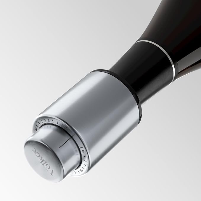 Volkee Wine stoppers vacuum, Wine saver for wine bottles, Wine preserver keep wine fresh, Rescuable wine caps for bottles, Stainless Steel [2 Pack]