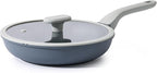Nonstick Ceramic Frying Pan with Lid, Non Toxic Skillet, Healthy Egg & Omelet & Chef's Skillet, PTFE PFOA & PFAS Free, Induction Compatible. (10Inch W/L)