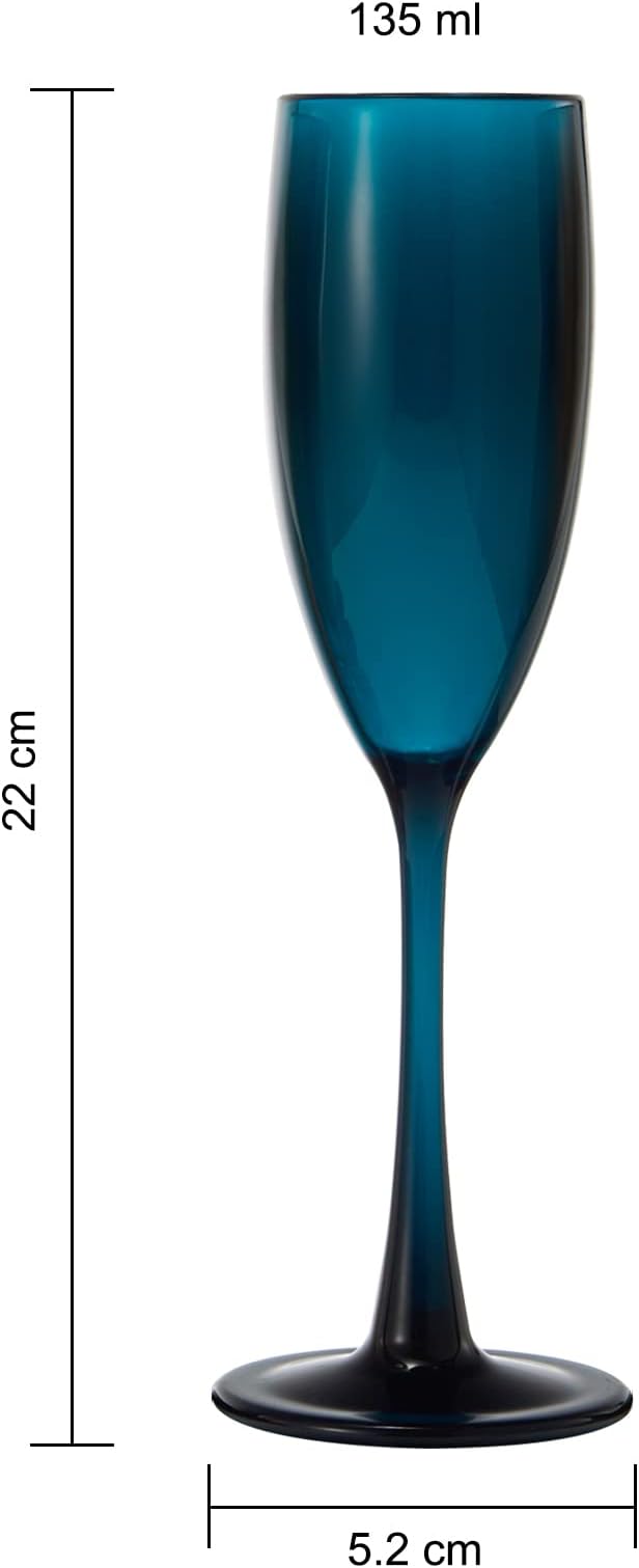 European Style Plastic Acrylic, Champagne Flutes Glasses | Set of 6 | Colored Reusable Toasting Cups 100% Tritan Drinkware, 5 oz Dishwasher Safe BPA-free plastic, Perfect Poolside & Outdoors,