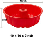 silicone bundt cake pan, silicone Cake Molds, Bakeware Non Stick 10 inch bundt Pan for Jello,Gelatin,cake, Silicone Baking Molds for Cakes, Round Baking Pan (1 pack)