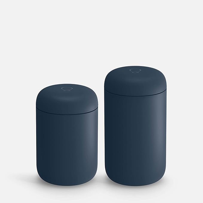 Fellow 16 oz Carter Wide Travel Mug - Wide Mouth Vacuum-Insulated Stainless Steel - Tea and Coffee Tumbler - Travel Coffee Mug with Ceramic Interior - Stone Blue