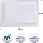 Embossed effectSet of 2 melamine rectangular serving trays/platters - White (2)