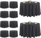 10 Pack Black Round Tablecloths, 90 Inch Stain Resistant and Wrinkle Polyester Fabric Washable Table Clothes Cover for Kitchen Dining, Wedding, Reception Banquet, Birthday Party, Buffet Restaurant