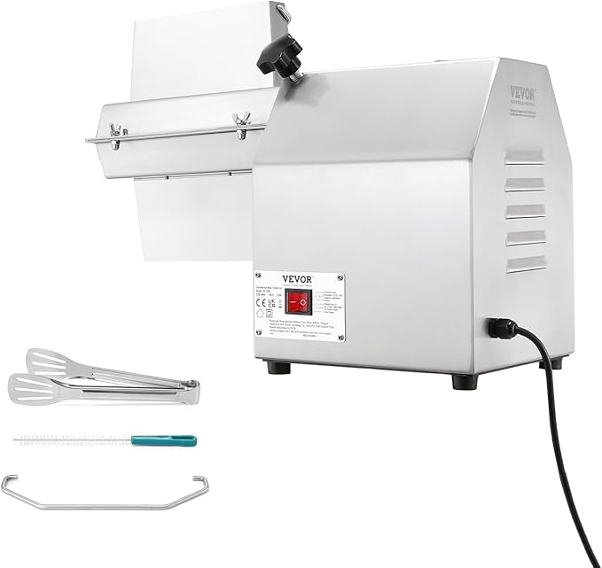 VEVOR Commercial Meat Tenderizer, Heavy Duty 304 Stainless Steel Kitchen Tool with Meat Tong, Cleaning Brush, and Tray, 750W Electric Meat Tenderizer Machine for Beef, Turkey, Chicken, Pork, and Fish