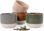 INGOFIN Ceramic Espresso Cup Set of 4-4.2 oz Espresso Cup for Coffee and Tea, Modern Porcelain Glazed Demitasse Cups, Microwave Dishwasher Safe Mugs, Suit for Espresso Machine, Mix