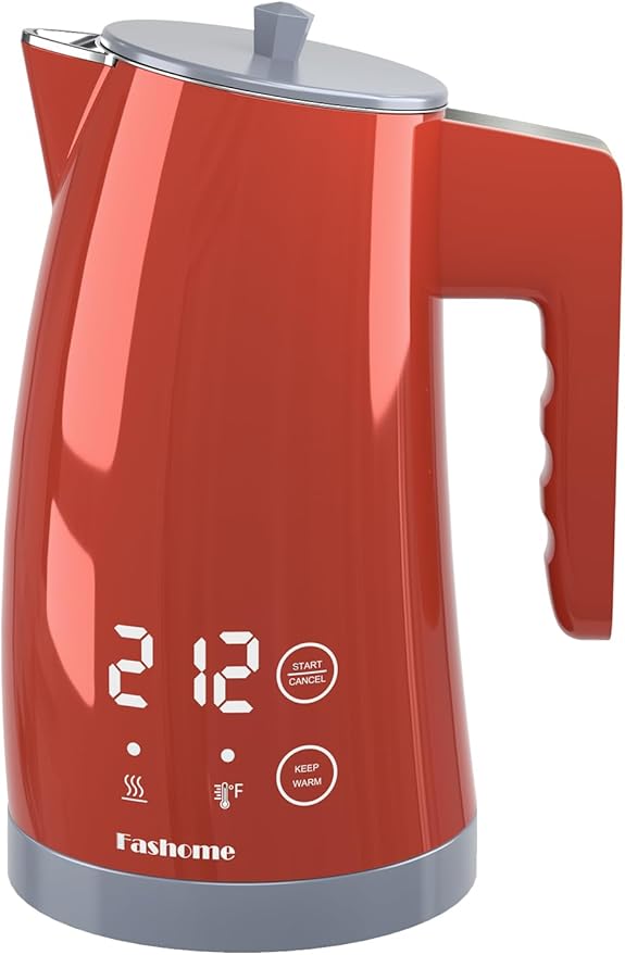 Electric Kettle with 5-Temperature Control,1.25L Cordless,Penguin Shape Design,1200W with Keep Warm and Auto Shut-Off,Perfect for Tea,Coffee & Themed Kitchen(Orange)