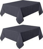 sancua 2 Pack Dark Grey Tablecloth 54 x 54 Inch, Stain and Wrinkle Resistant Square Table Cloth - Washable Polyester Table Cover for Dining Tables, Buffet Parties and Camping