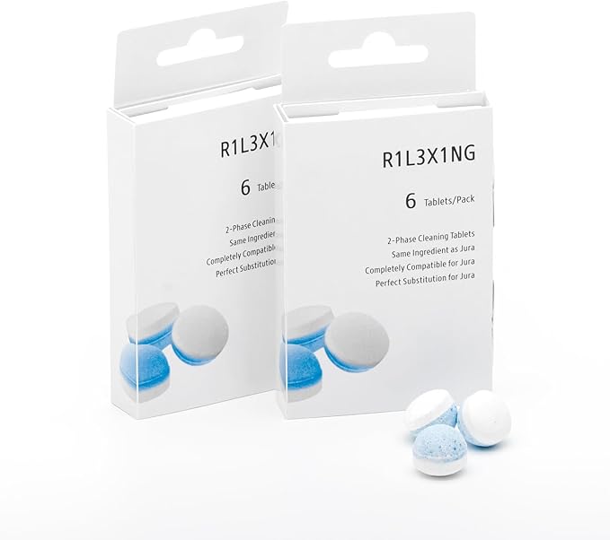 2-Phase Cleaning Tablets for Automatic Coffee Machines, Replacement for Jura 2-Phase Cleaning Tablets, 12 Count