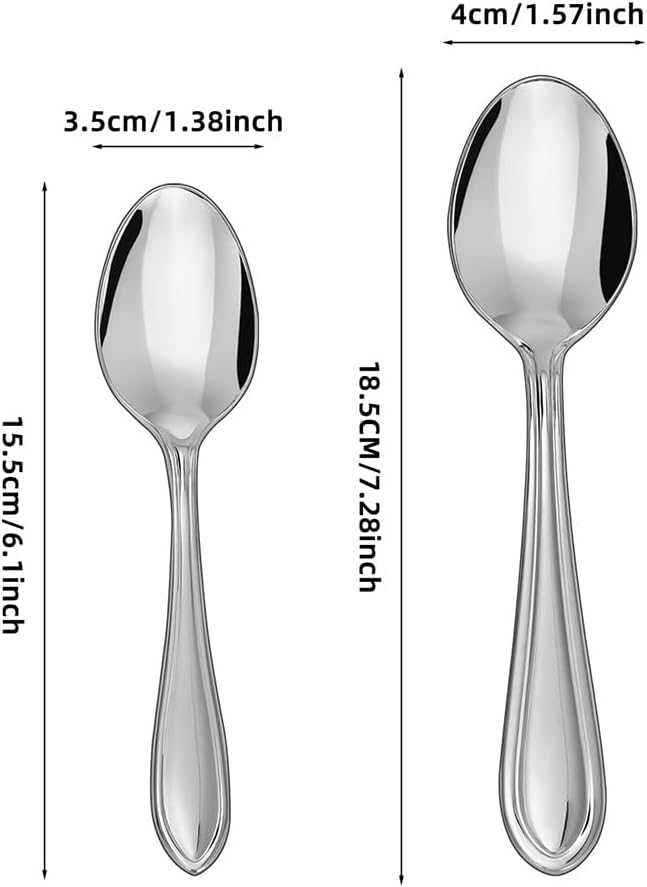 Silverware Set, 20-Piece Stainless Steel Flatware, 18/0 Stainless Steel Utensils, Dishwasher Safe, Modern Tableware for Home & Kitchen Dining (20 pieces for 4) (20)