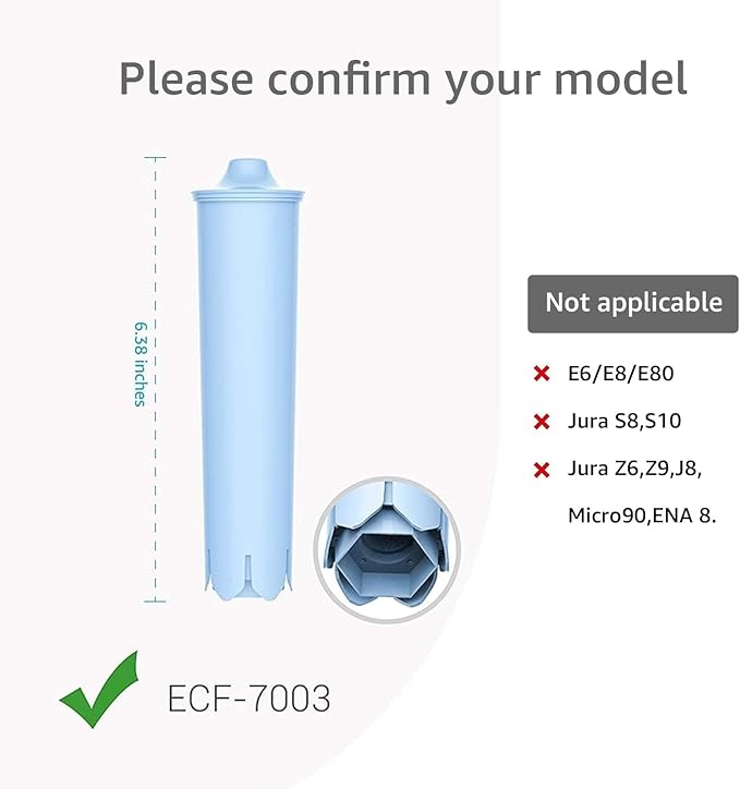 EcoAqua Replacement Coffee Filter, Replacement for Jura® Clearyl/Claris Blue Capresso® Clearyl Coffee Machine Water Filter, Jura® Filter, Pack of 3