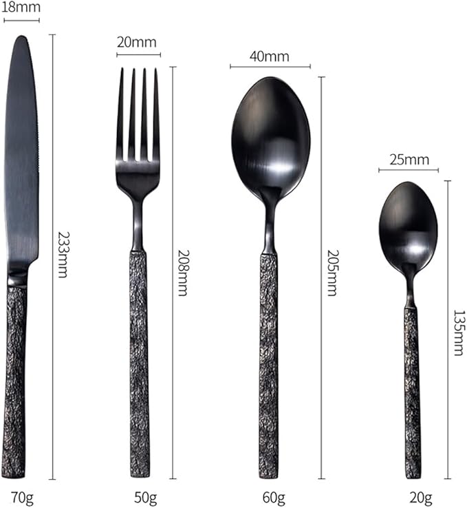 Black Silverware Set for 8 Modern Square Flatware Set Stainless Steel 32 Piece Cutlery Utensils Sets for Home Kitchen Restaurant Mirror Polished