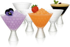 LEMONSODA Hobnail Pink/Clear Martini Glasses Vintage Cocktail Glasses (9oz) for Martini, Cocktail, Margarita, Cosmopolitan, Manhattan (Clear, Set of 6)