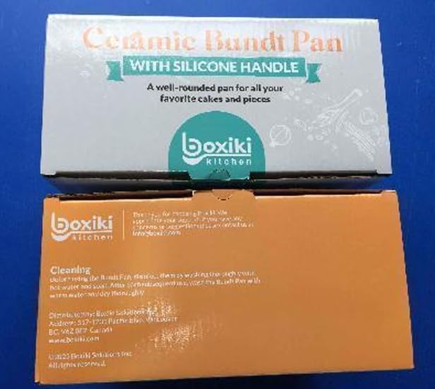 Boxiki Kitchen Premium Non-Stick Fluted Cake Pan - Ceramic Bakeware for Perfect Pound Cakes, Chocoflan & More - Durable & Easy Release