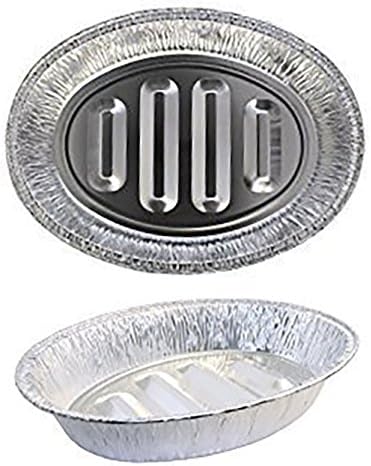 4 Count Disposable Turkey Roasting Aluminum Pans | Extra Large Heavy-Duty Foil Container | Deep, Oval Shape for Meat, Chicken, Roasts, Ribs, Cooking | Recyclable