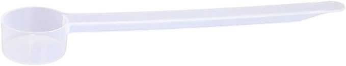 Plastic Measuring Scoop, (5 cc | 1 teaspoon | 5 mL) Long Handle Spoons for Powders, Granules, Coffee, Pet Food, Baking Supplies, Protein and Other Dry Goods, BPA Free (Set of 1)