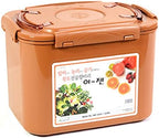 e-jen Premium Kimchi, Sauerkraut Container Probiotic Fermentation with Inner Vacuum Lid (Earthenware Brown, 3.1 gal/ 12L)