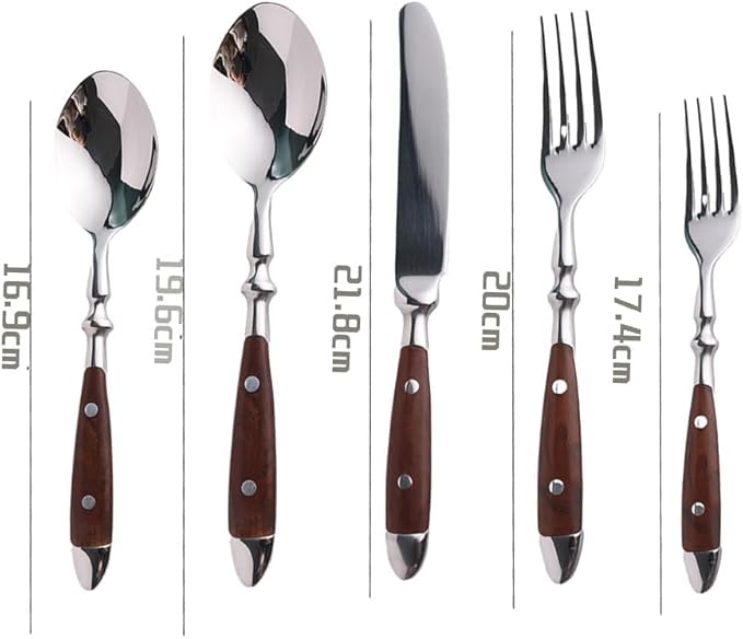 Silverware Set for 4 Classic 20 Piece Flatware Set Elegant 18/10 Stainless Steel Western Cutlery Delicate Utensils for Home Dishwasher Safe Mirror Polished