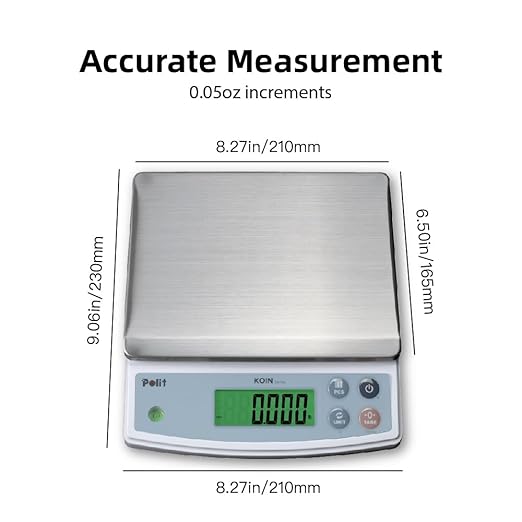 Polit Digital Food Scale KOIN 40lb/18kg Rechargeable Kitchen Weight Scale with Display Indicator, Grams & Ounces Precision Baking Scale for Cooking, Meal Prep, Packing, Large Kitchen Scale 1g/0.05oz