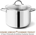 HOMICHEF Small Stock Pot 4 Quart Nickel Free Stainless Steel - 4 Qt Stockpot With Lid - Induction Pot