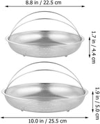 2Pcs Stainless Steel Steamer Basket with Handle - Versatile Food Steaming Rack for Rice Dumplings Vegetables and More Ideal for Home Cooking