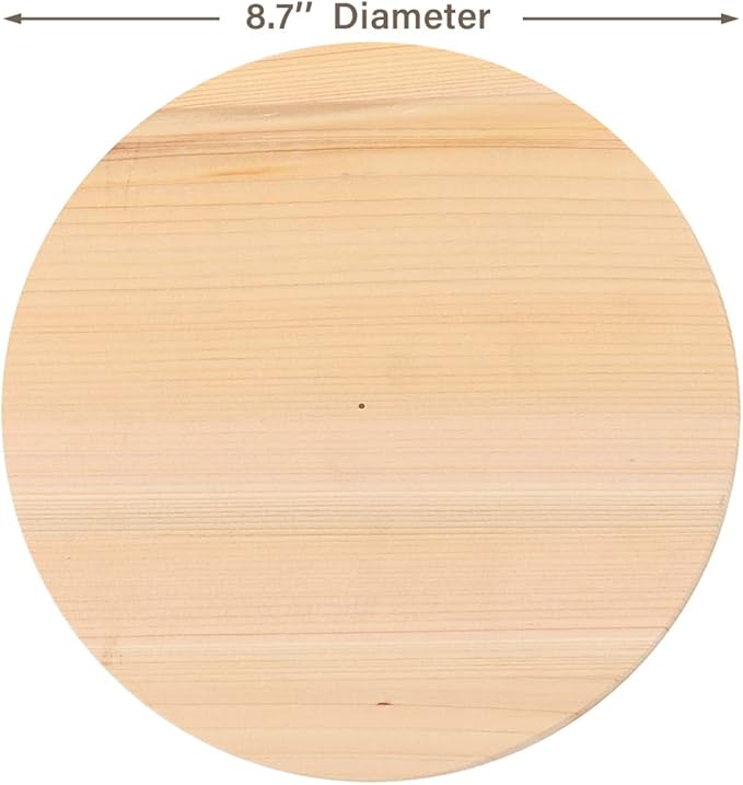 TIKUSAN Wooden Cooking Drop Lid Otoshibuta Made in Japan (8.7" (22cm))