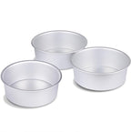HomeMall 6 x 3 Inch Round Cake Pan Set of 3, Aluminum Baking Pans for Layer Cakes, Birthday Anniversary, Heavy Duty Non-Stick & Oven Safe, Commercial Grade Baking Tools for Home Kitchen