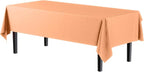 Exquisite 12-Pack Premium Plastic Tablecloth 54in. x 108in. Rectangle Table Cover - Peach