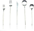 JASHII 18/10 Stainless Steel 20-Piece Matte Silver Flatware Set,Dinner Knife Fork Salad Fork Dessert Spoon, Service for 4, Luxury Silverware Cutlery Utensil Sets